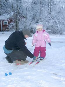 teaching skiing